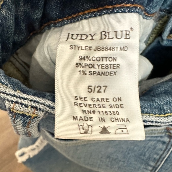 JUDY BLUE 5 Jonesborough blue high rise side fringe slim fit stretch ankle jean - Picture 13 of 15